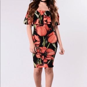 Fashion Nova Off Shoulder Tulip Dress